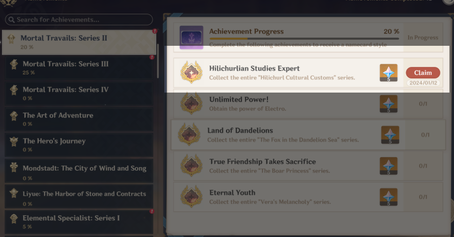 Genshin - Hilichurl Cultural Custom Achievement