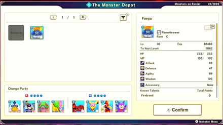 Dragon Quest Monsters The Dark Prince - Monster Depot Quarter EXP Gain