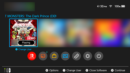 Dragon Quest Monsters The Dark Prince - Selecting the Game