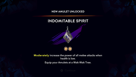 Pick Up the Indomitable Spirit Amulet