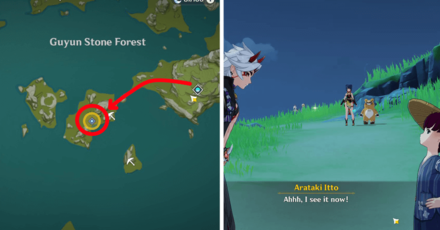 Genshin - Arataki Boot Camp Quest - Go to Guyun Stone Forest