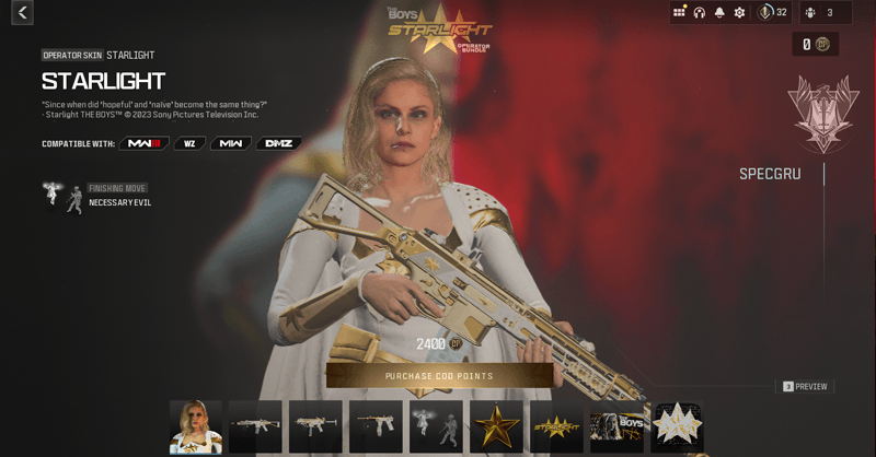 Modern Warfare 3 - Starlight Operator Bundle Returns to the Store