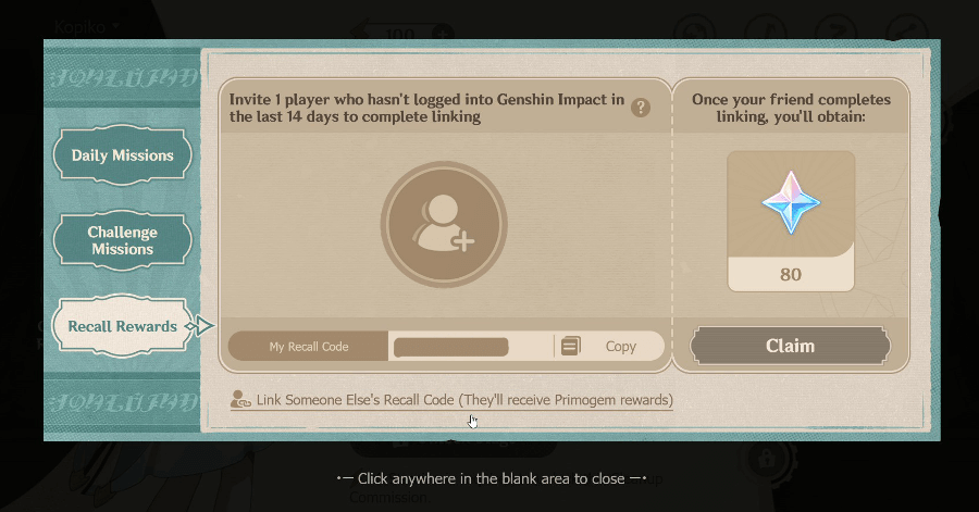 Genshin - Cleaning Machine - Recall Rewards