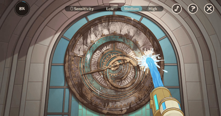 Genshin - Cleaning Machine - clean up the area