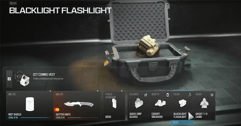 Modern Warfare 3 - Equip Blacklight Flashlight in Gear Perk Slot