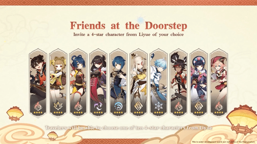Genshin - Friends at the Doorstep 4 Star Selection