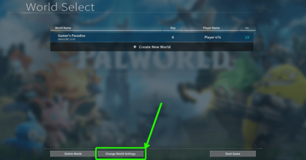 Palworld - Change World Settings Button