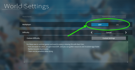 Palworld - Switch Multiplayer Off