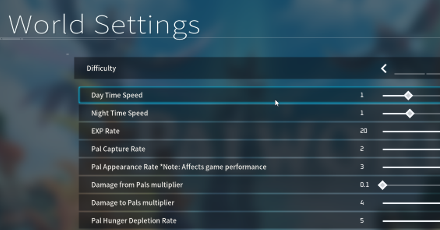 Palworld - Change World Settings
