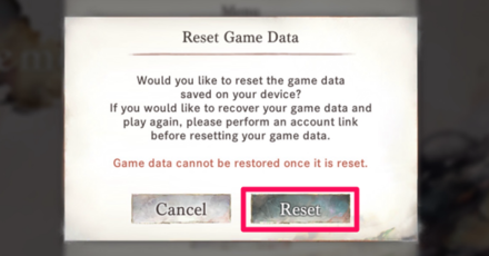 reset data