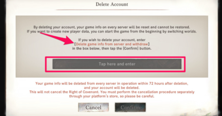 delete account 72 hrs