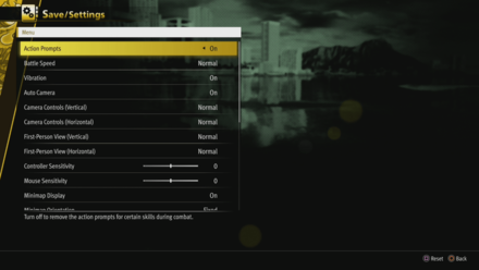LAD IW - Action Prompt Settings