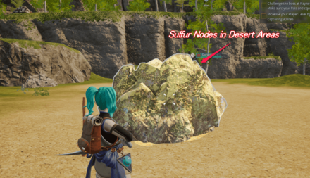 Palworld - Gather Sulfur in Sulfur Boulders