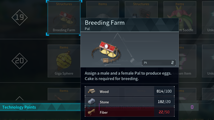 Palworld - Breeding Farm in Technology Tree