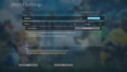 Palworld - Turn Multiplayer Mode On Under World Settings.png