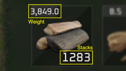Palworld - Stacks and Weight