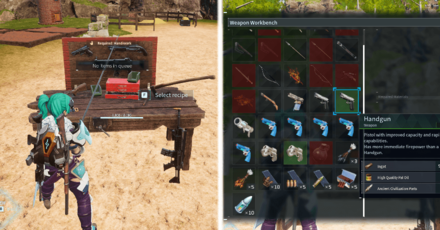 Palworld - Use Weapon Workbench to Craft Weapons