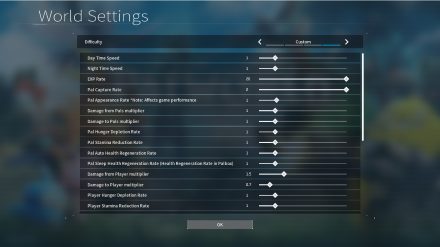 Palworld -  World Settings