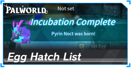 Palworld - Egg Hatch List Banner