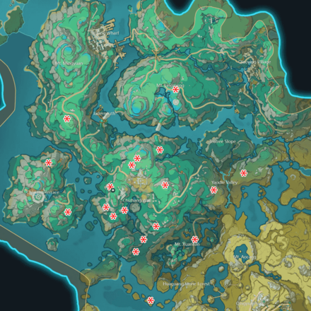 Genshin Impact - Xuanwen Beast Locations Flat
