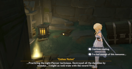 Genshin Impact Scrolls and Sword Manuals of Guhua Walkthrough - Search the Arcane Archive
