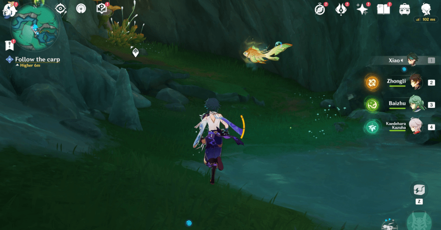 Genshin Impact Floating Jade, Treasure of Chenyu Walkthrough - Follow the carp