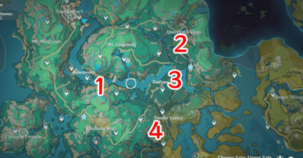 Genshin - Chenyu Vale Scenic Photography Contest spot locations