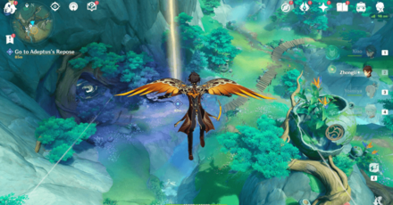 Genshin Impact An Ancient Sacrifice of Sacred Brocade Walkthrough - Go to Adeptus