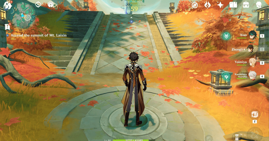 Genshin Impact The Cloud-Padded Path to the Chiwang Repose Walkthrough - Ascend the summit of Mt. Laixin