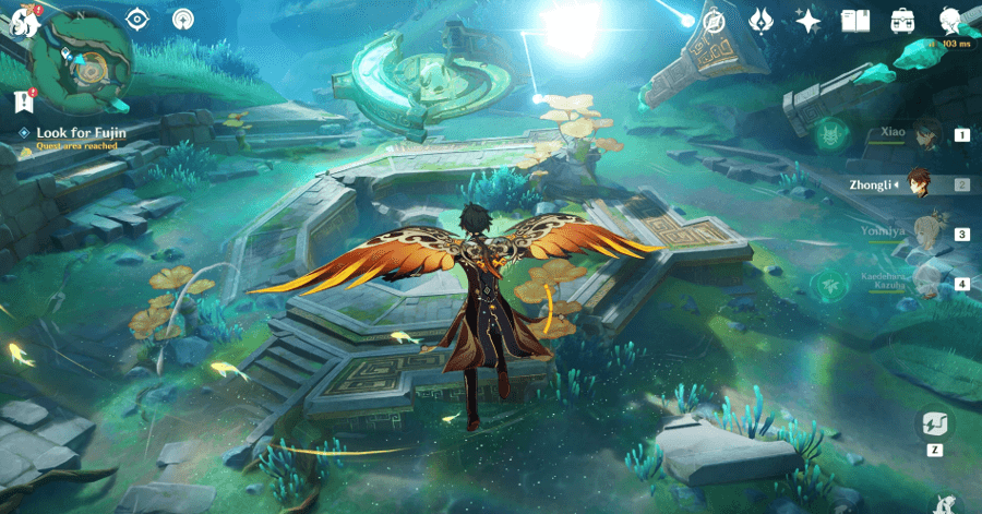 Genshin Impact The Cloud-Padded Path to the Chiwang Repose Walkthrough - Look for Fujin