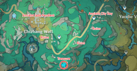 Genshin Impact - Chizhang Map Treasure Location