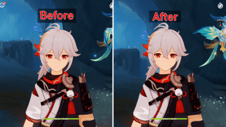 Genshin - Dynamic Character Resolution Before and After