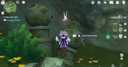 Genshin Impact Silently the Butterfly Crosses the Valley Walkthrough - How To Chase Butterfly #2 Into the Medicine Jar 1