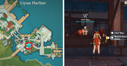 Genshin - Chef Mao Wanmin Restaurant Location in Liyue Harbor