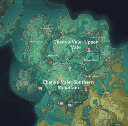 Genshin 4.4 Chenyu Vale Region Map - Scenes of Flowing Lotuses