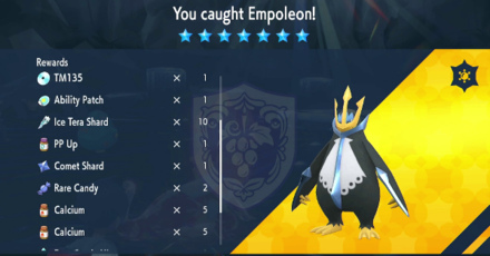 Pokemon SV The Indigo Disk DLC - Empoleon Raid - Rewards
