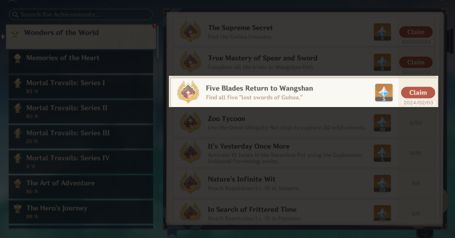 Genshin Impact All Ancient Swordsman