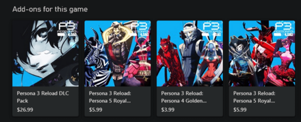 Persona 3 Reload - Separate DLC Packs