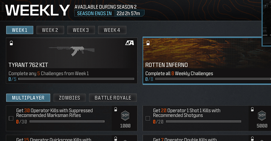 MW3 Season 2 - Week 1 Challenges