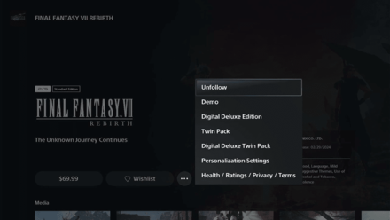 FF7 Rebirth - Select Demo