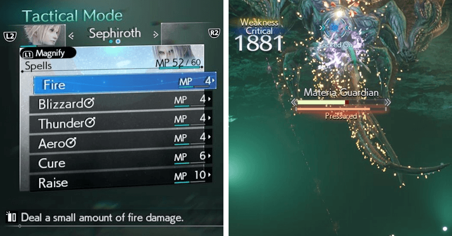 FF7 Rebirth - Materia Guardian Fire Weakness