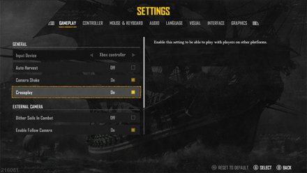 Skull and Bones - Crossplay Setting