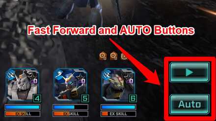 Fast Forward and AUTO Buttons - Mobile Suit Gundam UC Engage