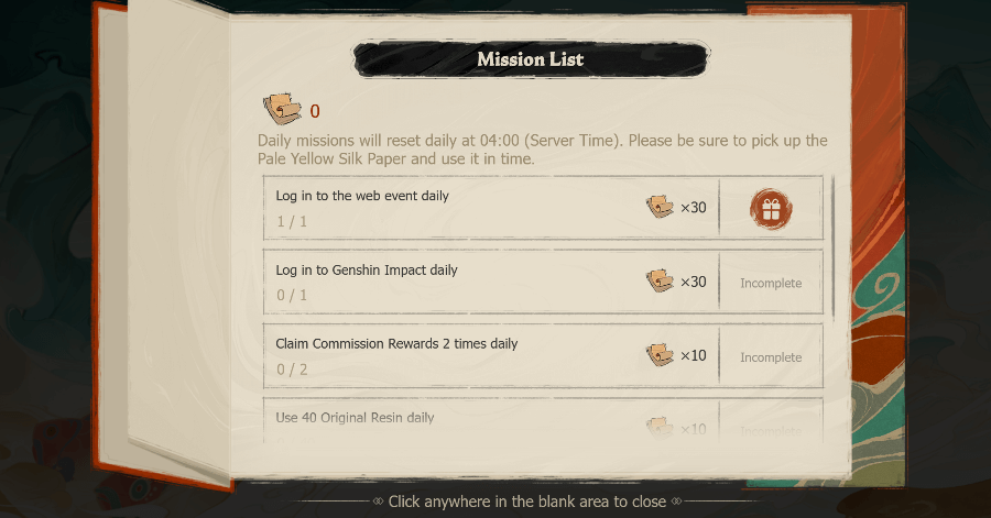 Genshin - Dancing Beasts - Complete Missions for Silk Paper