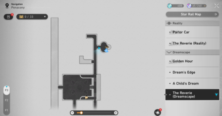 Honkai Star Rail -dreamscape room map