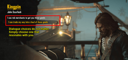 Skull and Bones - John Scurlock dialogue choice