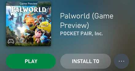 Palworld Xbox Game Pass Menu