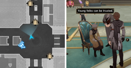 Honkai Star Rail - Happy Gear Location - Old Lady near Oti Mall Space Anchor in Golden Hour