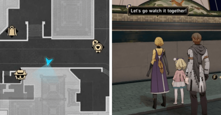 Honkai Star Rail - Sad Gear Location - Fans Looking at Robin Poster in Golden Hour