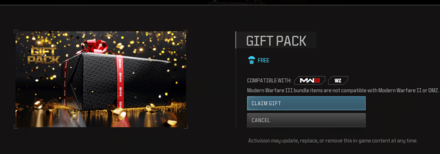 MW3 - Claiming Gift Pack